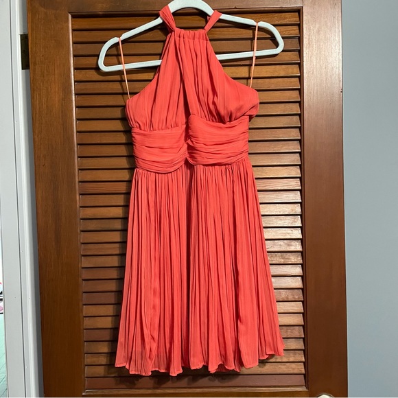 BB Dakota Dresses & Skirts - BB Dakota Size 0 Pleated Orange Mini Dress